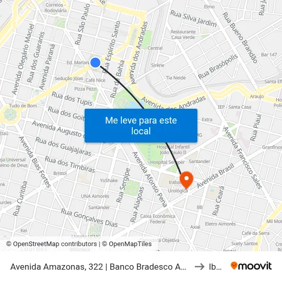 Avenida Amazonas, 322 | Banco Bradesco Antes Da Praça Sete to Ibmec map