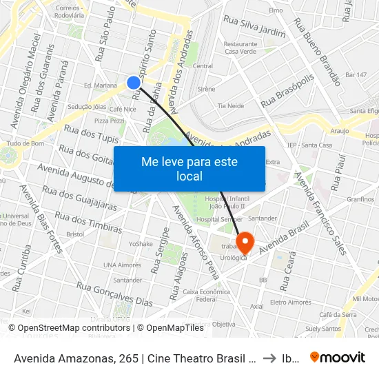 Avenida Amazonas, 265 | Cine Theatro Brasil 3 (Depois Da Praça 7) to Ibmec map