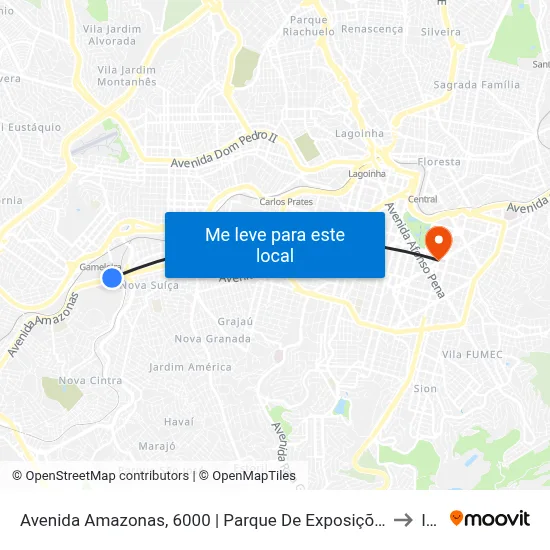 Avenida Amazonas, 6000 | Parque De Exposições Da Gameleira/Expominas E Oposto Ao Cefet-Mg Campus VI to Ibmec map