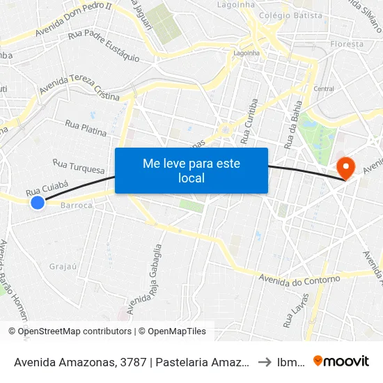 Avenida Amazonas, 3787 | Pastelaria Amazonas to Ibmec map