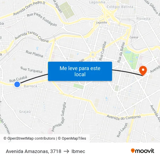 Avenida Amazonas, 3718 to Ibmec map