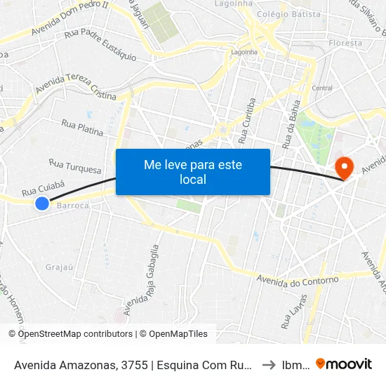 Avenida Amazonas, 3755 | Esquina Com Rua Japão 2 to Ibmec map