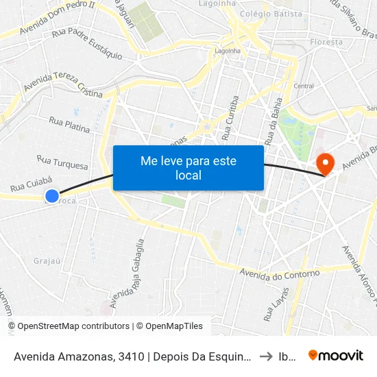 Avenida Amazonas, 3410 | Depois Da Esquina Com Rua Turfa to Ibmec map