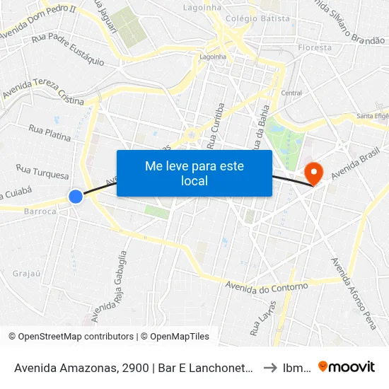 Avenida Amazonas, 2900 | Bar E Lanchonete A.F.R. to Ibmec map