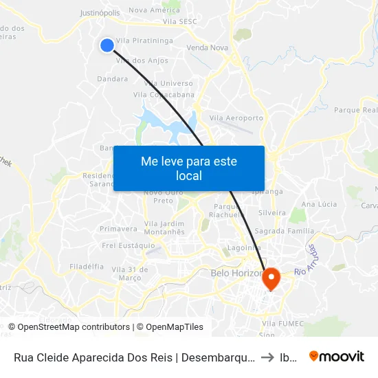 Rua Cleide Aparecida Dos Reis | Desembarque Ponto Final 616 to Ibmec map