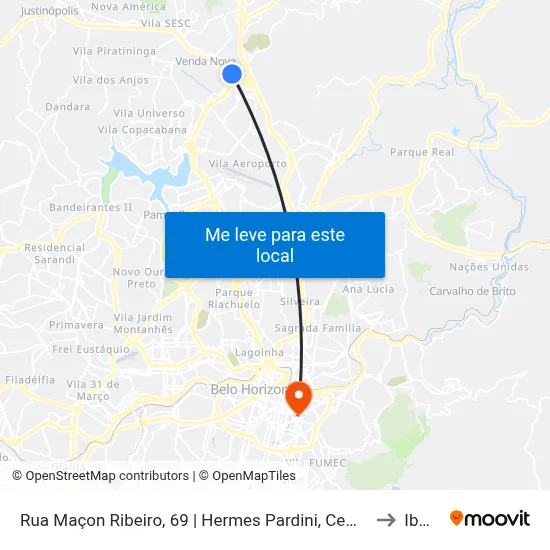 Rua Maçon Ribeiro, 69 | Hermes Pardini, Cem Venda Nova to Ibmec map