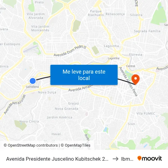 Avenida Presidente Juscelino Kubitschek 2964 to Ibmec map