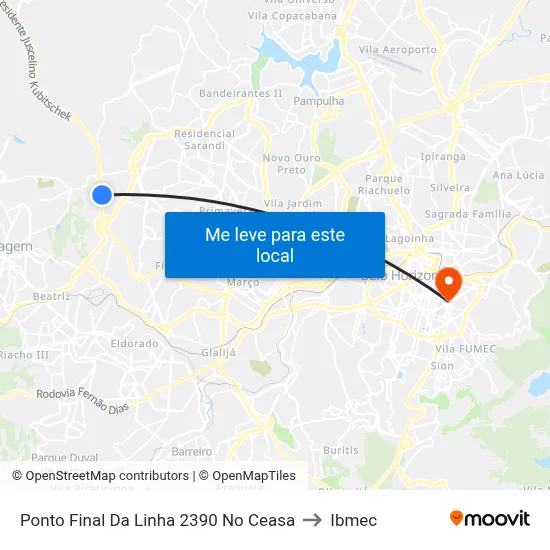 Ponto Final Da Linha 2390 No Ceasa to Ibmec map