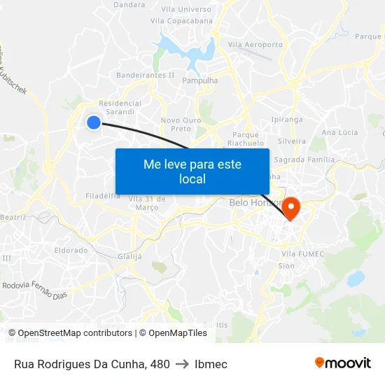 Rua Rodrigues Da Cunha, 480 to Ibmec map