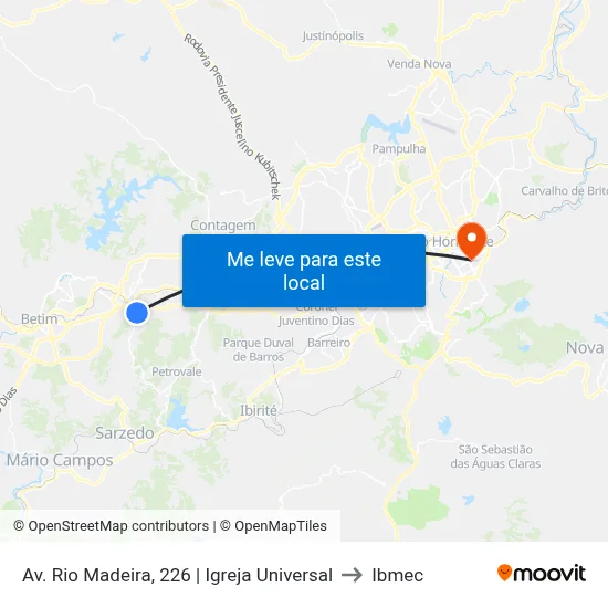 Av. Rio Madeira, 226 | Igreja Universal to Ibmec map