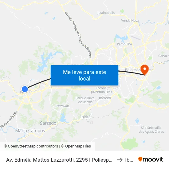 Av. Edméia Mattos Lazzarotti, 2295 | Poliesportivo Divino Braga to Ibmec map