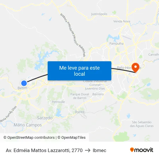 Av. Edméia Mattos Lazzarotti, 2770 to Ibmec map