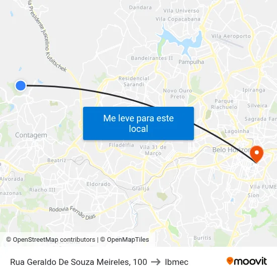 Rua Geraldo De Souza Meireles, 100 to Ibmec map