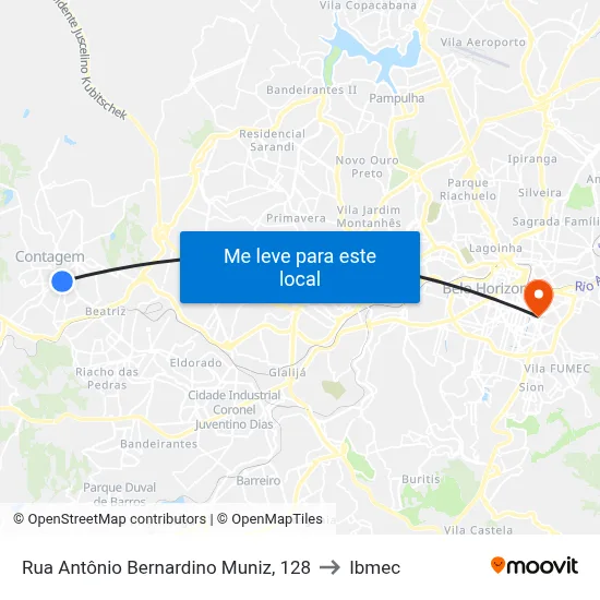 Rua Antônio Bernardino Muniz, 128 to Ibmec map