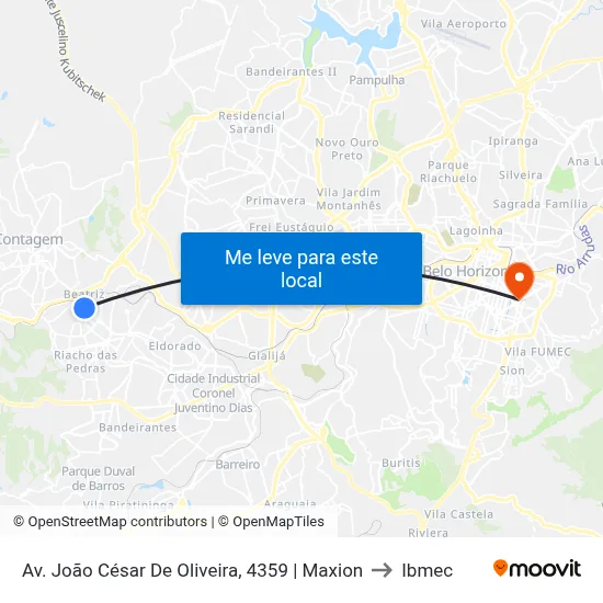 Av. João César De Oliveira, 4359 | Maxion to Ibmec map