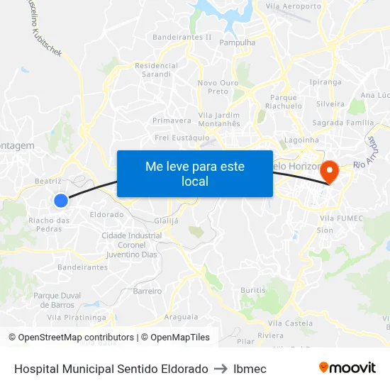 Hospital Municipal Sentido Eldorado to Ibmec map