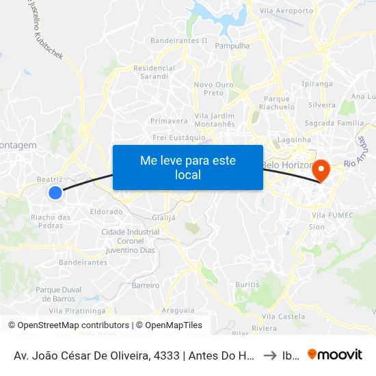 Av. João César De Oliveira, 4333 | Antes Do Hospital Municipal De Contagem to Ibmec map