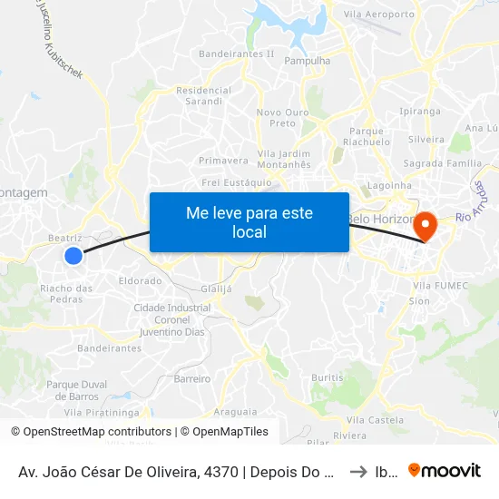 Av. João César De Oliveira, 4370 | Depois Do Hospital Municipal De Contagem to Ibmec map