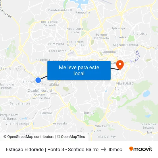 Estação Eldorado | Ponto 3 - Sentido Bairro to Ibmec map