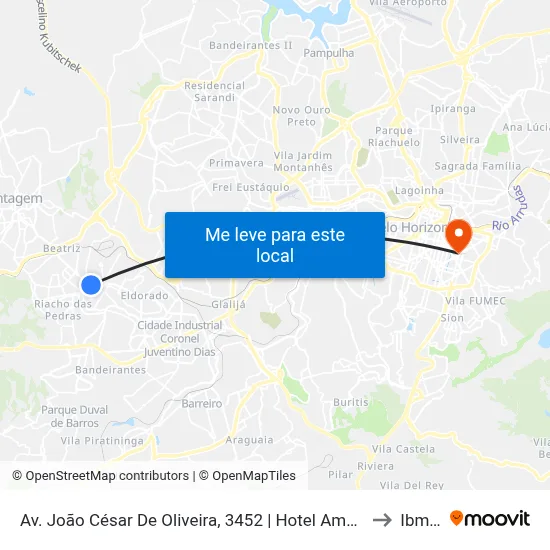 Av. João César De Oliveira, 3452 | Hotel Amsterdam to Ibmec map