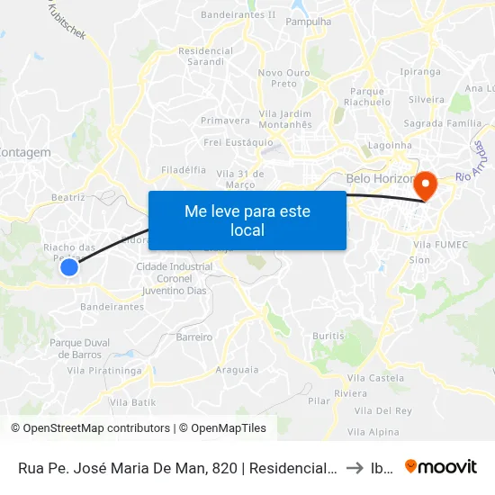 Rua Pe. José Maria De Man, 820 | Residencial Columbia - Sesc Contagem to Ibmec map