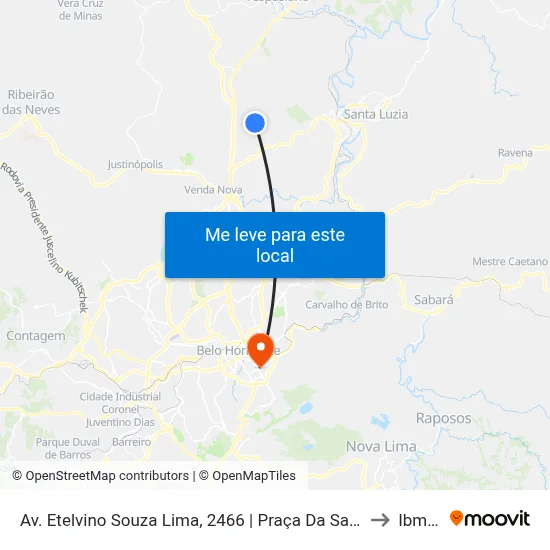 Av. Etelvino Souza Lima, 2466 | Praça Da Savassi to Ibmec map