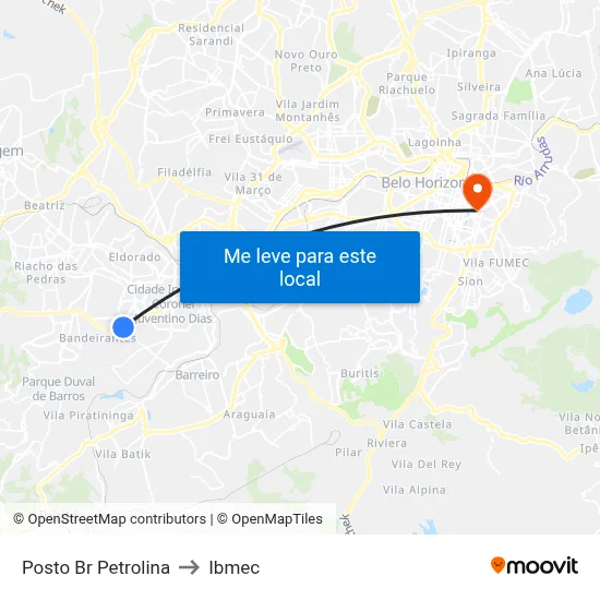 Posto Br Petrolina to Ibmec map