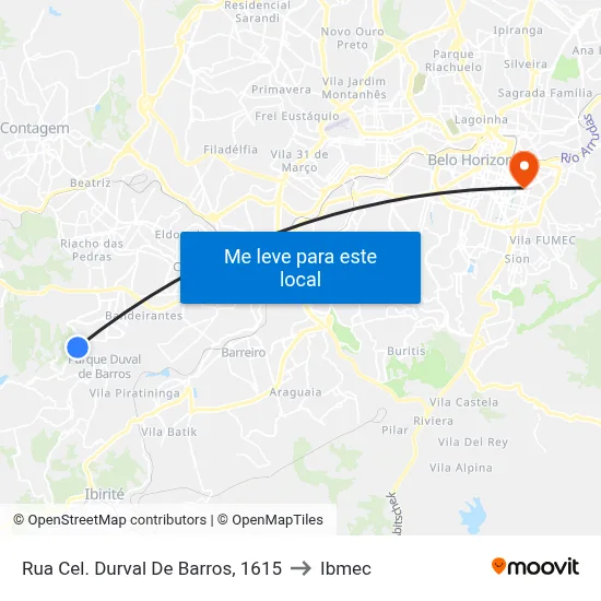 Rua Cel. Durval De Barros, 1615 to Ibmec map