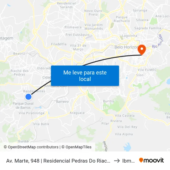 Av. Marte, 948 | Residencial Pedras Do Riacho to Ibmec map