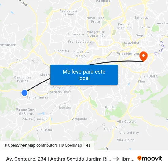 Av. Centauro, 234 | Aethra Sentido Jardim Riacho to Ibmec map