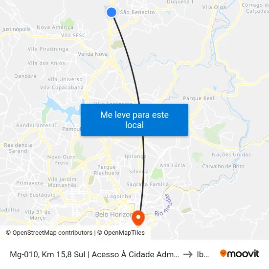 Mg-010, Km 15,8 Sul | Acesso À Cidade Administrativa to Ibmec map