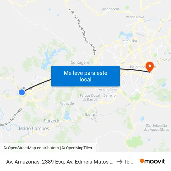 Av. Amazonas, 2389 Esq. Av. Edméia Matos Lazzarotti to Ibmec map