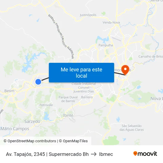 Av. Tapajós, 2345 | Supermercado Bh to Ibmec map
