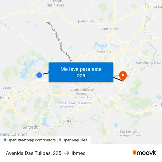 Avenida Das Tulipas, 225 to Ibmec map