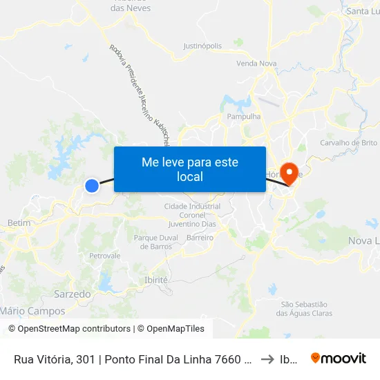 Rua Vitória, 301 | Ponto Final Da Linha 7660 No Petrolândia to Ibmec map