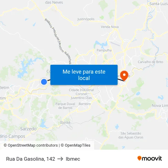 Rua Da Gasolina, 142 to Ibmec map