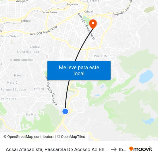 Assaí Atacadista, Passarela De Acesso Ao Bh Shopping | Linhas Metropolitanas to Ibmec map
