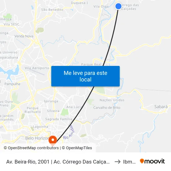 Av. Beira-Rio, 2001 | Ac. Córrego Das Calçadas to Ibmec map
