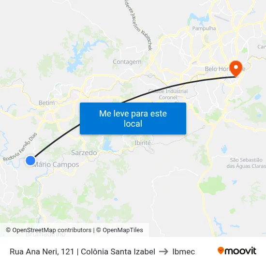 Rua Ana Neri, 121 | Colônia Santa Izabel to Ibmec map