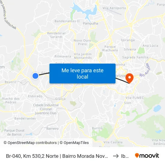 Br-040, Km 530,2 Norte | Bairro Morada Nova - Trincheira to Ibmec map
