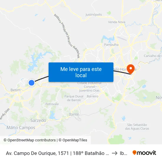 Av. Campo De Ourique, 1571 | 188º Batalhão Da Polícia Militar to Ibmec map