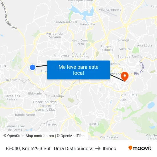 Br-040, Km 529,3 Sul | Dma Distribuidora to Ibmec map