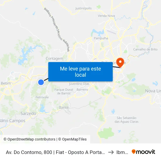 Av. Do Contorno, 800 | Fiat - Oposto A Portaria 5 to Ibmec map