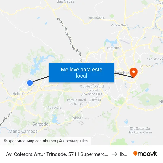 Av. Coletora Artur Trindade, 571 | Supermercado Faustão to Ibmec map