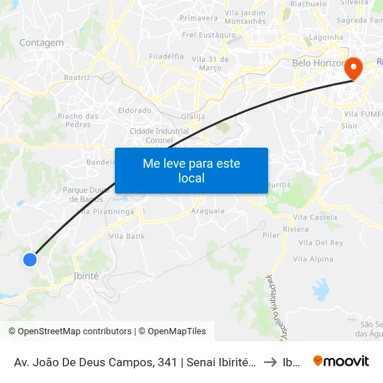 Av. João De Deus Campos, 341 | Senai Ibirité Sentido Centro to Ibmec map