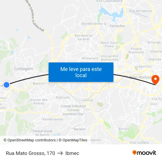 Rua Mato Grosso, 170 to Ibmec map