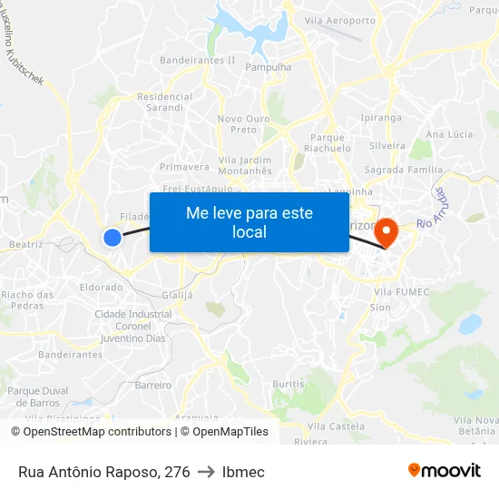 Rua Antônio Raposo, 276 to Ibmec map
