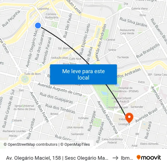 Av. Olegário Maciel, 158 | Sesc Olegário Maciel 1 to Ibmec map