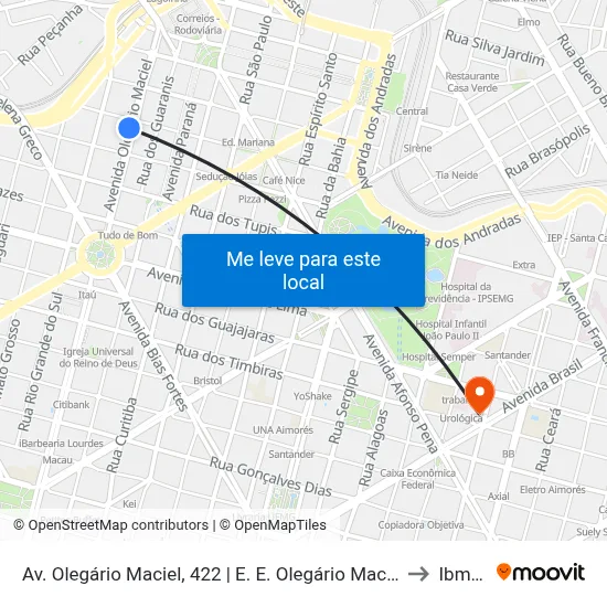 Av. Olegário Maciel, 422 | E. E. Olegário Maciel 1 to Ibmec map