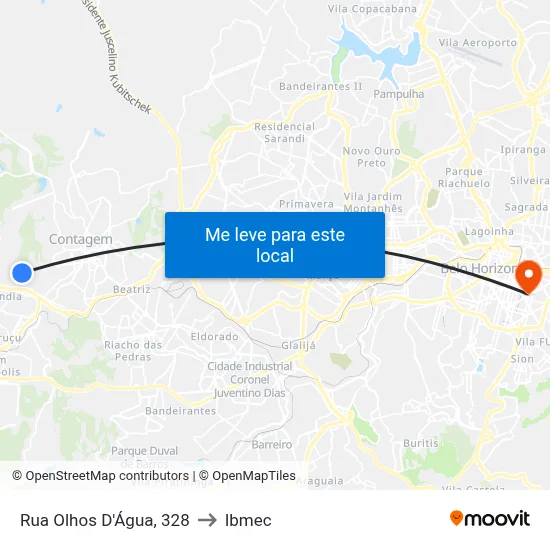 Rua Olhos D'Água, 328 to Ibmec map